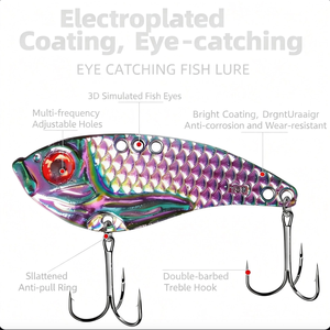 Leurre VIB coloré effet écailles de dragon métalliques, longue portée, pour eau douce (Culter/Basse/Basse blanche) - Product Image 3