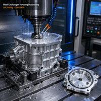 Capot d'extrémité de boîtier d'échangeur de chaleur usiné sur mesure par CNC, en aluminium et acier inoxydable, collecteur, pièces thermiques OEM