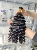 Ekstensi Rambut Manusia DX501 Bulk Braiding, Bundel Rambut, Kutikula Tertata Rapi, Rambut Mentah 100g, Gelombang Dalam Rapat, Harga Pabrik, 18 inci