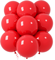 12 ballons ronds en latex rouge de 18 pouces pour décorations d'anniversaire, de mariage et d'anniversaire de mariage. Avertissement de risque d'étouffement.
