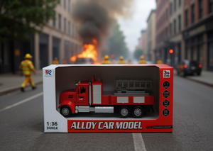 Camión de bomberos de aleación de titanio, modelo a escala 1:36, juguete de vehículo fundido a presión para niños - Product Image 2