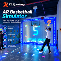 Simulateur de basketball immersif en métal avec design 3D, jeu de tir interactif, score en temps réel, pour aire de jeux intérieure et fitness
