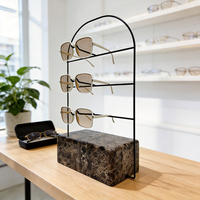 Présentoir de Comptoir Personnalisé pour Lunettes de Soleil avec Base en Marbre et Structure Métallique pour Magasin d'Optique
