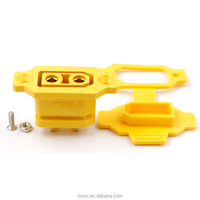 Adaptador Amass XT90E-F al por mayor, conector de puerto de carga de batería de litio de asiento fijo, bloques de terminales amarillos montables, 30A