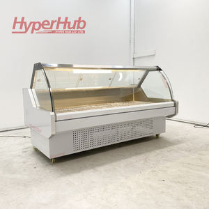 Vitrina Refrigerada de Enfriamiento Estático de Primera Calidad, Refrigerador de Exhibición de Carne con Vidrio Curvo, Refrigerador Comercial para Alimentos Cocinados para Tiendas de Abarrotes - Product Image 2