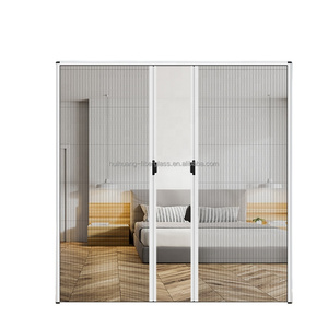 Vente chaude <span class=keywords><strong>Moustiquaire</strong></span> plissée coulissante moderne à <span class=keywords><strong>cadre</strong></span> en aluminium, lavable, pour portes et fenêtres, usage quotidien, hôtels - Product Image 2