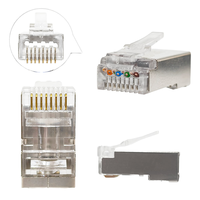 Conector RJ45 profesional blindado Cat8 Cat7 Cat6A FTP SFTP, enchufe modular, piezas de telecomunicaciones para redes
