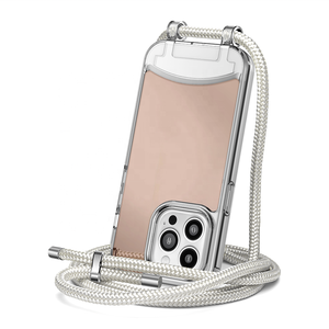 Mạ điện Gương dây rõ ràng minh bạch điện thoại di động bìa dây chuỗi cổ dây đeo vai Vòng cổ Crossbody dây buộc điện thoại trường hợp - Product Image 2