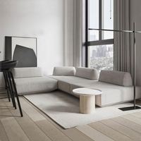 Ensemble de canapés modulaires en tissu sans accoudoirs, style italien moderne et minimaliste, assemblage libre pour appartements grands et petits, simple et élégant pour le salon