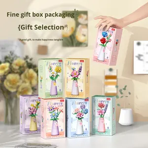 Set de Bloques de Construcción de Plantas y <span class=keywords><strong>Flores</strong></span> de Micropartículas - Kit de Modelo de Ensamblaje DIY, Juguete Educativo de Rompecabezas, Regalo para Niñas - Product Image 5