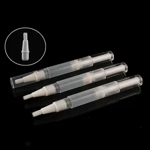 Low MOQ 2ML 3ML 5ML Portable Transparent Empty Cuticle Oil Nail Polish Twist Pens With Brush Applicator