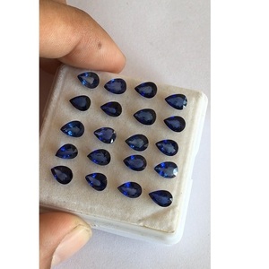 AA lớp tự nhiên khuếch tán màu xanh sapphire 7.0*5.0mm Lê cắt hoàn toàn đánh bóng lỏng đá quý IGI chứng nhận - Product Image 2