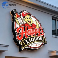 Boîte à lumière personnalisée pour logo de magasin extérieur, impression UV haute définition, enseigne murale LED rétroéclairée, enseigne à lettres LED