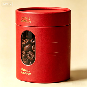 Custom Logo Tea Coffee Bean Cylinder Packaging With Gold <b>Foil</b> Logo And Clear <b>Window</b> Recyclable Paper Tube - Product Image 4