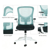 Chaise de bureau ergonomique en maille au design minimaliste, chaise de visiteur pour espace de travail, chaise de conférence
