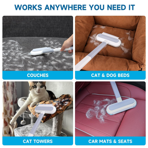 4 in 1 Reusable Multifunctional Cat Dog Hair Removal Brush Double-Sided Pet Hair Remover for Carpet Furniture <b>Sofa</b> Bed - Product Image 4