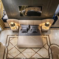 Meubles de chambre à coucher modernes haut de gamme, tête de lit rembourrée en cuir écologique, ensemble de lit luxueux, lits extra larges et moelleux