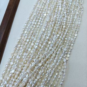 خيط لؤلؤ المياه العذبة الباروكي غير المنتظم بلون أبيض قزحي من تشوجي، مقاس 5-7 ملم، مثقوب بالكامل - Product Image 6