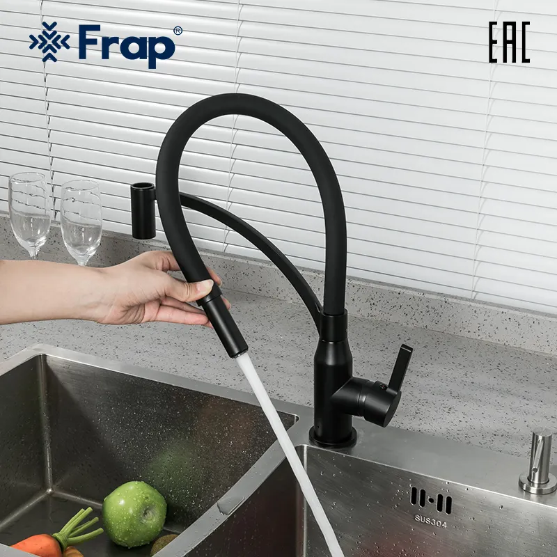 Black Faucet Manufacturer Brass Kitchen Mixer Hot Cold Water Taps 2023 Kitchen Faucets F4552-6