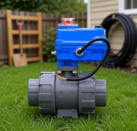 Vanne à boisseau sphérique électrique 2 voies 1/2-3/4 pouces AC24V DC24V AC220V en UPVC/PVC avec actionneur électrique motorisé, compatible OEM Etrany
