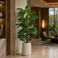 Monstera artificiel réaliste en PE de 210 cm en pot – Écologique et résistant aux UV pour la décoration intérieure moderne, idéal pour les anniversaires et Pâques
