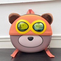 Mochila Escolar Impermeable con Diseño de Oso Animado para Niñas de 3 a 6 Años, con Cierre de Cremallera, para Jardín de Infancia