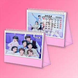 Kpop Custom Print Desk Kalender 2024 Groothandel Nieuwe Jaar Staande Kalender Planning Jaarlijkse Agenda Organizer Desktop Decoratie