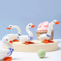 Figurines d'animaux en verre, cygne blanc, ornement en verre fait main pour la décoration de bureau, de maison et de table, vente en gros