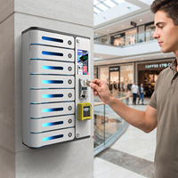 MIA - Armario de Carga de Teléfonos Móviles de Autoservicio con 8 Compartimentos, Operado con Monedas y Tarjetas de Crédito, con Carga PD20W, Máquina Expendedora de Carga de Teléfonos