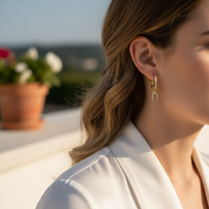 Pendientes con forma de herradura, venta al por mayor, joyería fina hecha a mano para mujer, joyería de plata de ley 925 delicada - Product Image 3