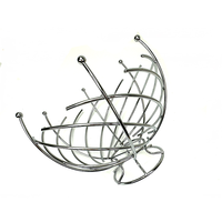Panier à fruits en fil métallique en forme de vague DaS Creative, porte-fruits en argent électroplaqué pour la décoration de table de salon
