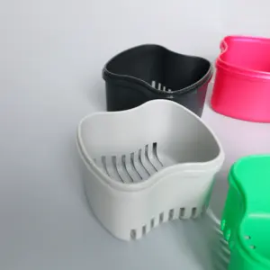 Denture Retainer Case Bulk With Strainer Basket Denture Soaking Container Teeth Storage Box For Travel Cleaning Brace