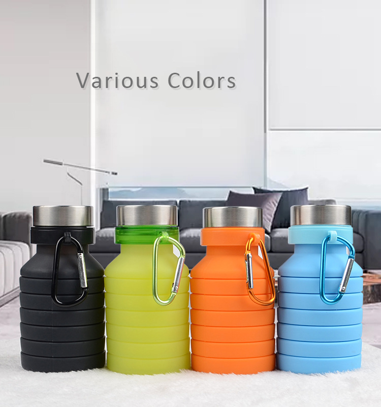 New Products 2022 Foldable Portable Fitness Drinking Water Bottle Collapsible Silicone Water Bottle For Kids