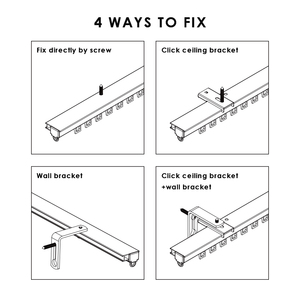 Rail de rideau de fenêtre simple en <span class=keywords><strong>PVC</strong></span>, quatre façons de fixer le connecteur d'angle - Product Image 5