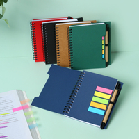 Carnet à spirale personnalisé Xuchen avec logo, notes adhésives, onglets d'indexation, stylo, papier kraft multicolore, journal de poche à spirale, pour le bureau et l'école