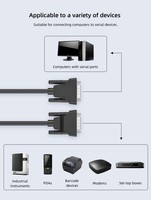 DTECH konektor Db9 perempuan Ke perempuan RS232 kabel seri Crossover penuh 9-Pin