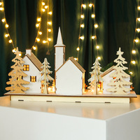 Nouvelles créations artisanales en bois, maison dans les arbres découpée au laser LED, pont des gens, design moderne, blanc chaud, fonctionne sur piles, chambre à coucher, Noël
