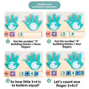 Nouveaux jouets Montessori éducatifs horloge en bois comptage des doigts jouets éducatifs mathématiques aides pédagogiques apprentissage précoce jouet mathématique - Product Image 4
