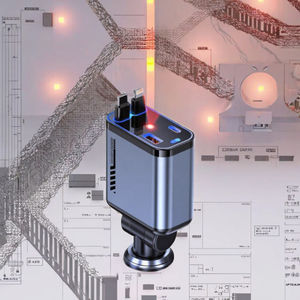 Starlight Rode Autolader 4-In-1 180 ° Draaibaar En Intrekbaar Ontwerp Pd 20W Snel Opladen Autolader Dubbele USB-C Poorten <span class=keywords><strong>2</strong></span> Jaar Garantie - Product Image 3