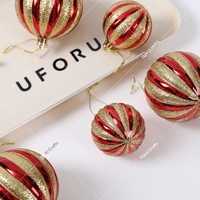 Nouveaux ornements de Noël transfrontaliers en forme de citrouille peinte, boules en plastique, style exquis, ensemble de décoration pour la maison, pendentifs pour sapin de Noël