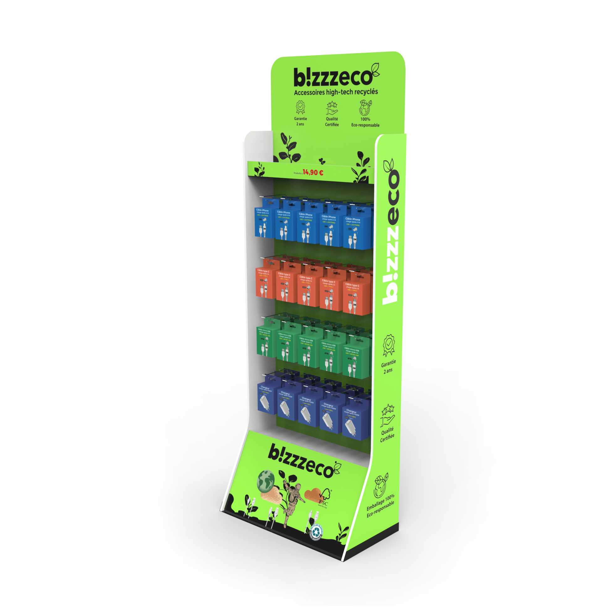 PVC Electric Accessary Display Stand with Pegboard for Wholesale — view 2