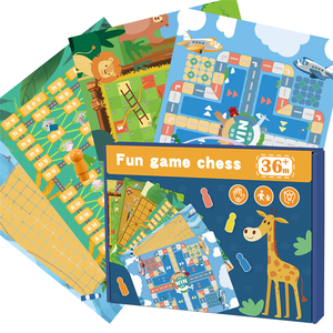 <strong>6</strong>-in-<strong>1</strong> Tabletop Multifunction Wood Puzzle <strong>Set</strong> Includes Gobang Flying Chess Snake Chess Chinese Chess Board <strong>Games</strong>-EN71 Certified - Product Image 1