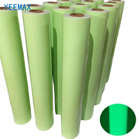 Feuille de vinyle PVC photoluminescente réfléchissante qui brille dans le noir, film lumineux à longue durée de phosphorescence personnalisable pour les panneaux de sortie d'usine