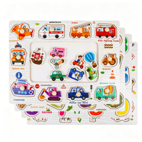 Planche de puzzle sensoriel Montessori en bois 3-en-1 créative, jouet d'éveil multifonctionnel pour l'éducation précoce des enfants