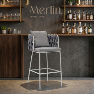 Modern Tufted Woven Bar <b>Stool</b> Upholstered <b>Dining</b> Chair Metal Frame Counter Seat for Home Bar Cafe Restaurant - Product Image 2