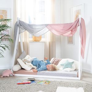 <span class=keywords><strong>Lit</strong></span> en bois de pin massif Design moderne 70x140 cm Laque blanche pour garçons et filles 12 mois d'utilisation - Product Image 5