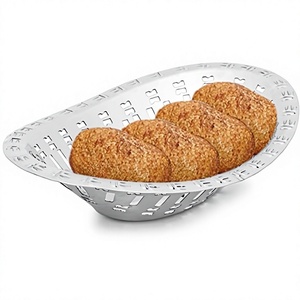 Cesta Ovalada de Acero Inoxidable para Servir Pan, Perforada, Apta para Lavavajillas, Ecológica, para Frutas, Naan, Uso Doméstico y en Restaurantes, Venta al Por Mayor - Product Image 5