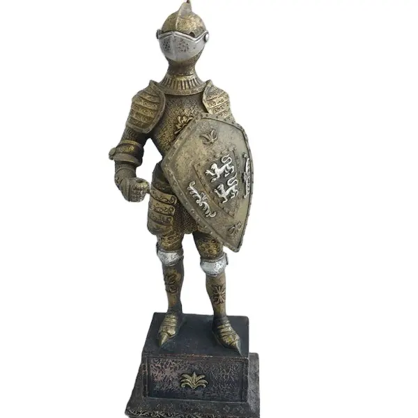 Polyresin Hars Crusader Knight In Volledige Schild En Zwaard Armor Collectible Figurine 11.5 Inch Tall Oem