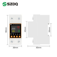 Stabilisateur de tension intelligent WiFi 63A AC 10kVA monophasé Tuya avec protection de réenclenchement contre les surtensions/sous-tensions et fuites, contrôle à distance