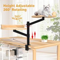 Modern 360 °   Lit de bureau double pour chat, rotatif et réglable en hauteur, pour intérieur, avec tapis, meubles pour bureaux et tables de jeu
